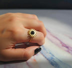 Black Sunflower Open Ring