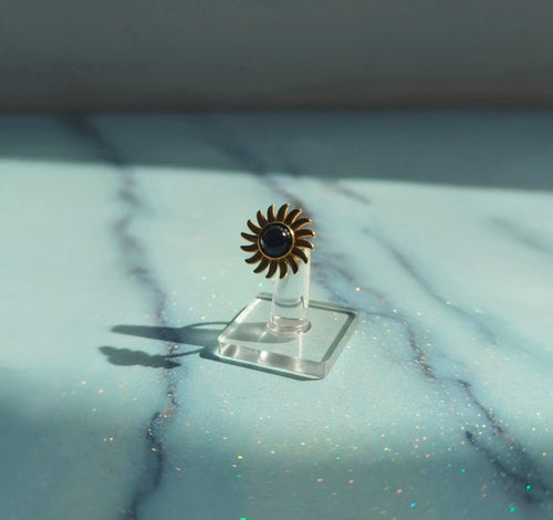 Black Sunflower Open Ring
