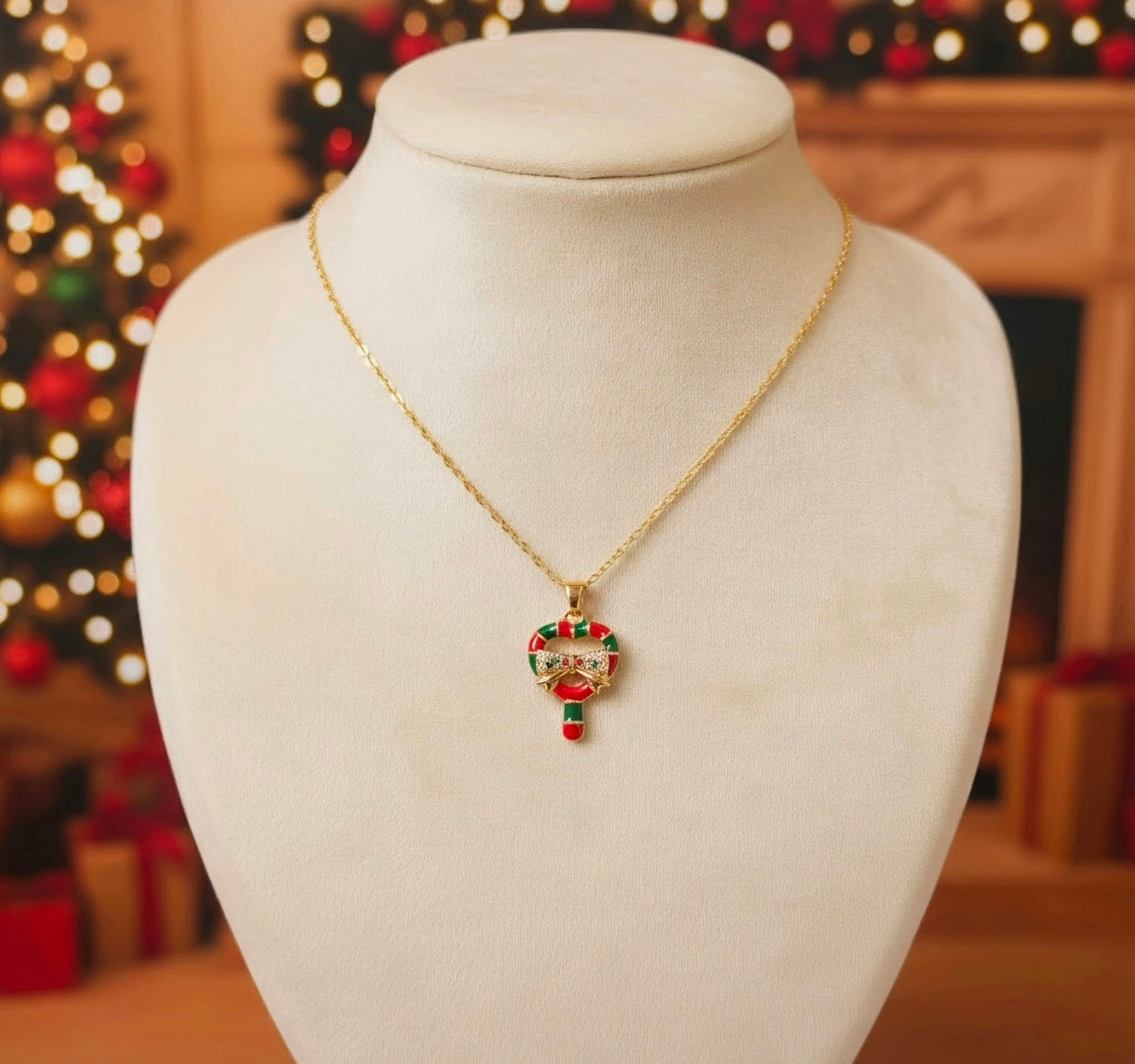 Candy Cane Kiss Necklace