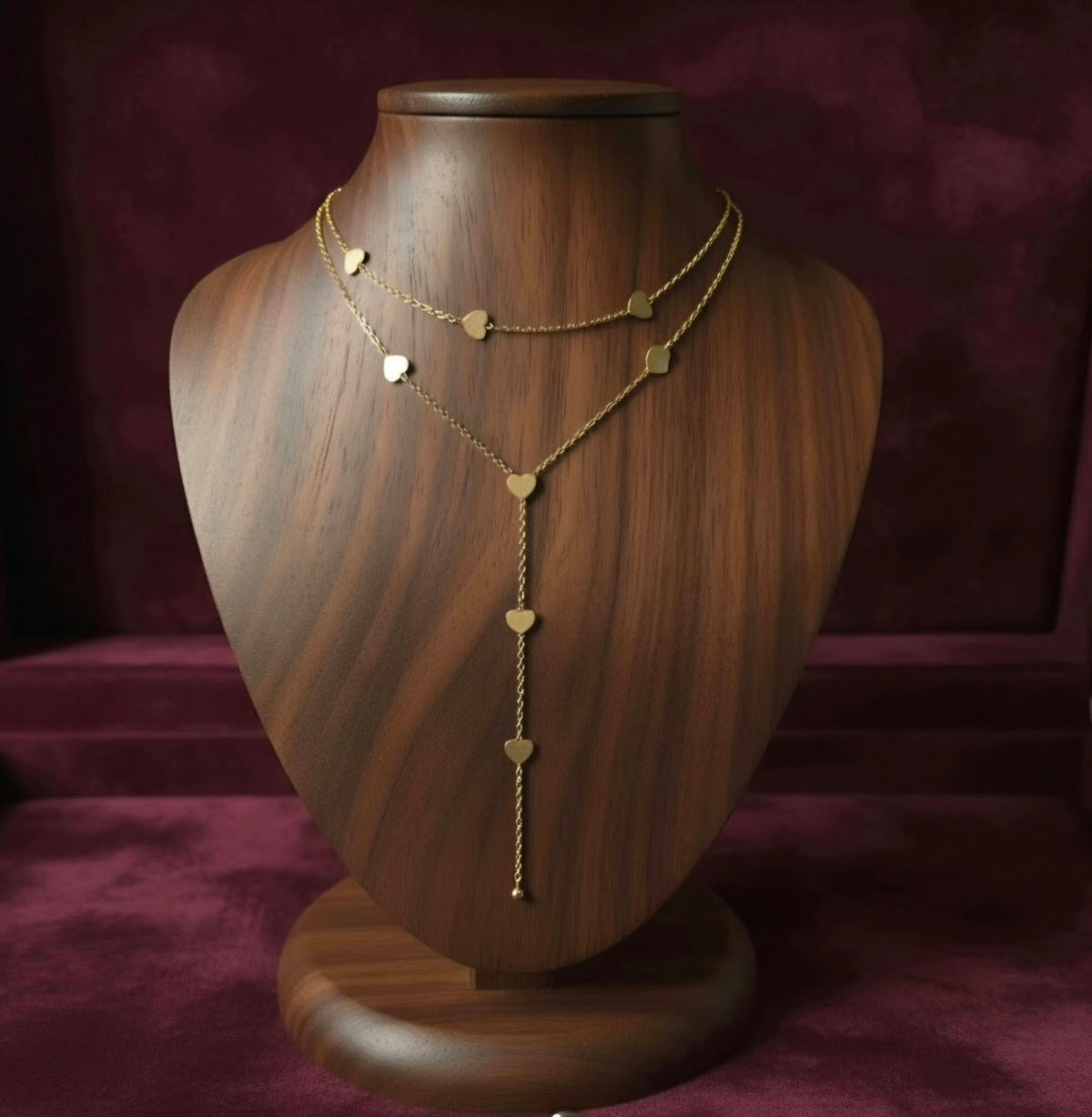 Falling Hearts Layered Necklace