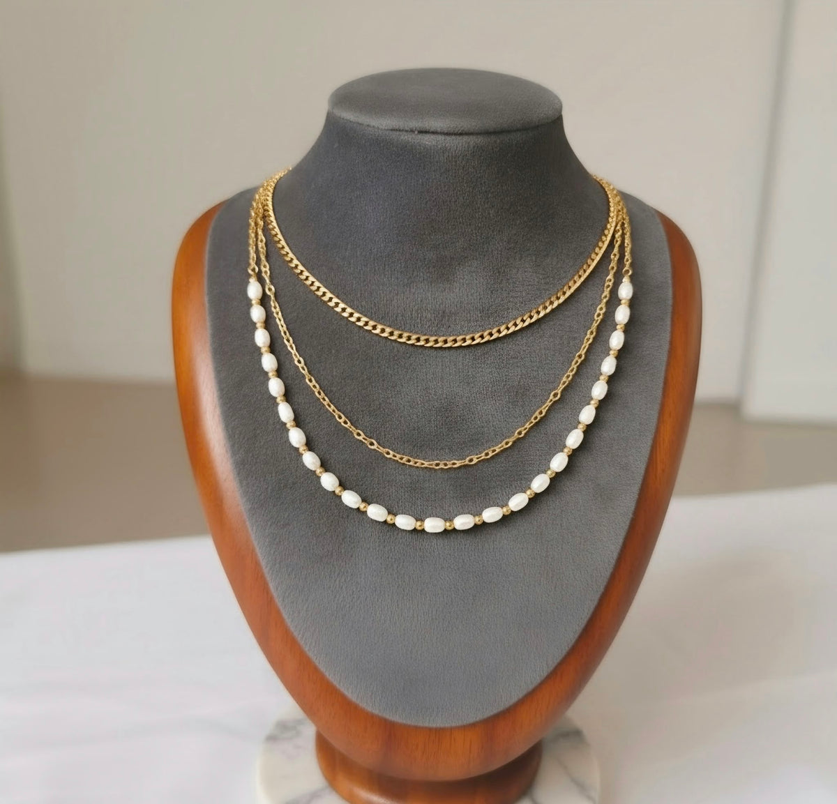 Triple Pearl Layered Collection