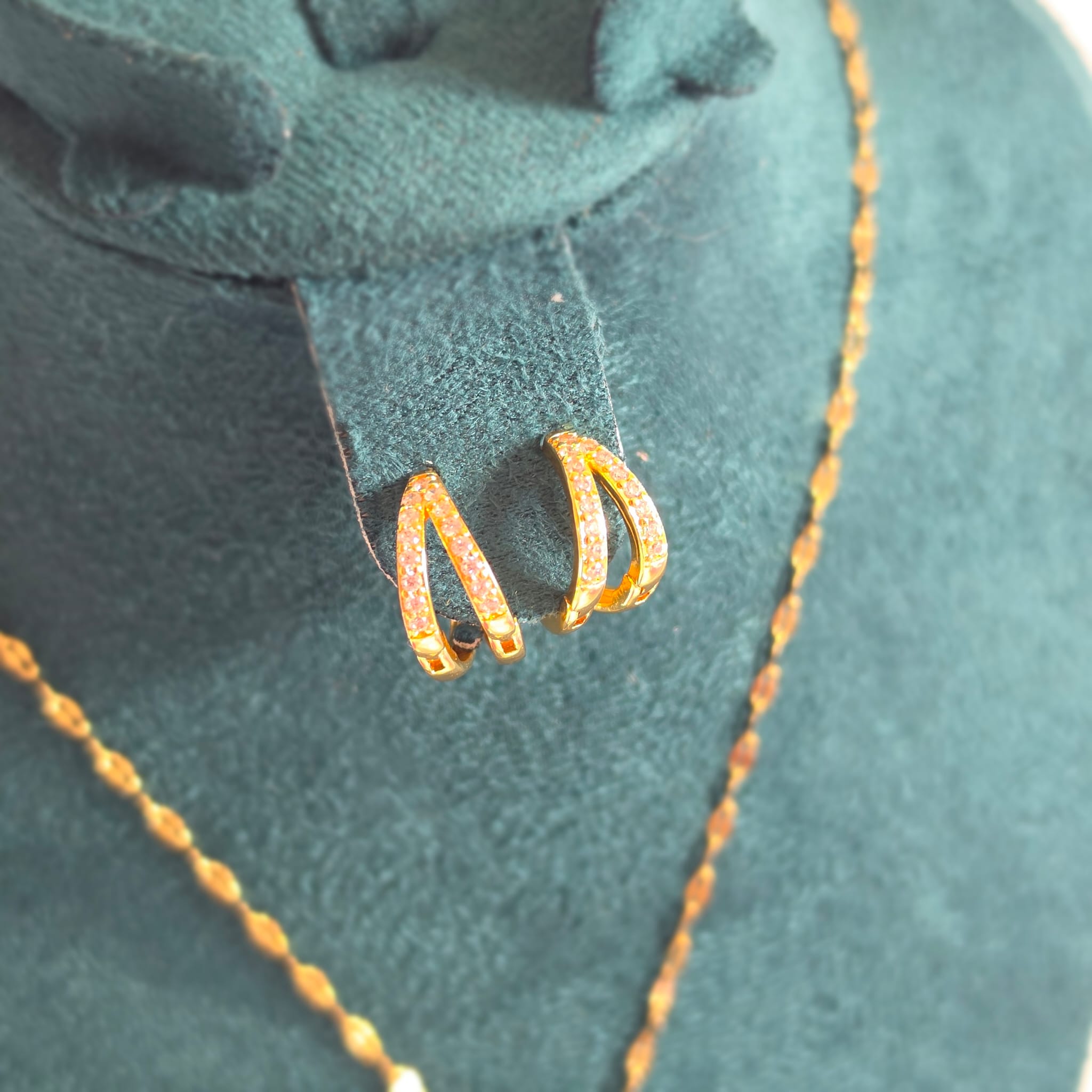 Duoble Circle Zircon Earring